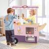 INFANS Ice Cream Cart Grocery Store Marketplace Toy, Market Stand Shop Pretend Play Set with Universal Wheel Food Scale Cash Register Beverage Rack Accessories Gift for Ages 3+ view 2