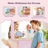 INFANS Ice Cream Cart Grocery Store Marketplace Toy, Market Stand Shop Pretend Play Set with Universal Wheel Food Scale Cash Register Beverage Rack Accessories Gift for Ages 3+ view 3