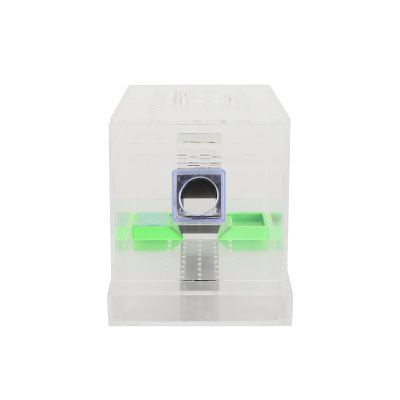 Acrylic Cricket Keeper Pen with Tubes High Transparency Cockroach Care Kit Reptile Tank Box for Feeding and Observation of Breeding (S)