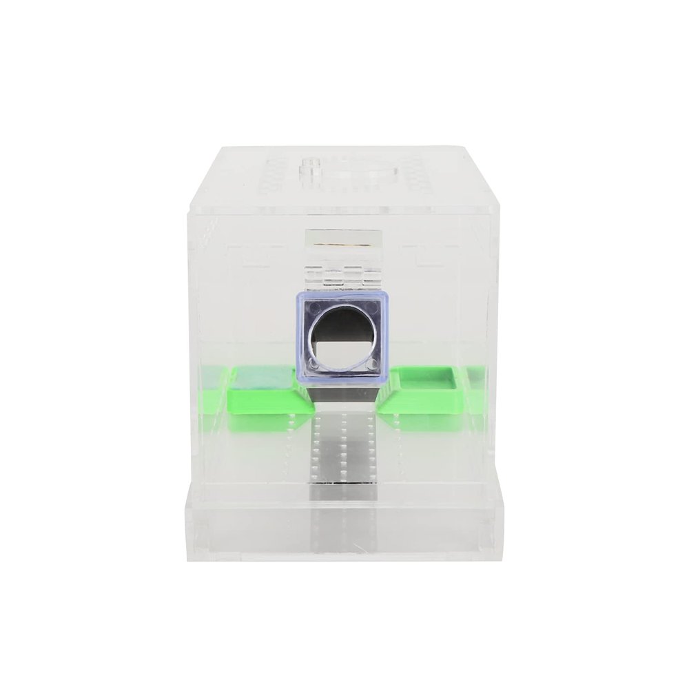 Acrylic Cricket Keeper Pen with Tubes High Transparency Cockroach Care Kit Reptile Tank Box for Feeding and Observation of Breeding (S)