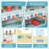 INFANS Ice Cream Cart Grocery Store Marketplace Toy, Market Stand Shop Pretend Play Set with Universal Wheel Food Scale Cash Register Beverage Rack Accessories Gift for Ages 3+ view 4