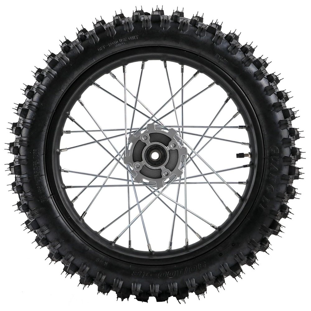 16 Inch 90/100-16 Rear Wheel Tire & Rim Assembly for Coolster TTR125 CRF125 KLX125 SSR Apollo Dirt Bike