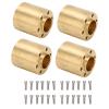 4 Pcs Brass Wheel Hex Hub Adapter, RC Car Crawler Widen Adapter, 12mm Hex Hub for 1/10 RC Crawler 1.9 2.2in VP Wheels Rims, Compatible with Axial SCX10 Capra TRX6 VS4 10 (22mm) view 3