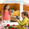 SciFiKids Toy Phone for Kids 2 Pack, Rechargeable Two-Way Voice Walkie Talkie Phones, One-Button Talk, Clear Sound, Screen-Free Pretend Toys with Fun Stickers for Boys Girls Indoor Outdoor Play view 4