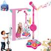 All-in-One Microphone Toy, 2026 New Karaoke Machine Toy with Stand, Colorful Lights and Echo Effects, Fun Sound Effects, for Boost Confidence & Creativity (Pink) view 1