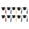 10 Count Graduation Hat With Tassels Cover For Wine Bottles Stylish Cupcake Decoration Dessert Toppers For Party Graduation Caps Bottle Toppers view 1