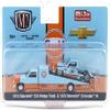 1:64 Diecast Model Car Compatible with 1973 Chevrolet C30 Wedge Truck & 1978 Chevrolet Silverado 10 Bedless Gulf Livery Blue Limited Edition M2 Machines Auto-Haulers 39200-MJS07 view 1