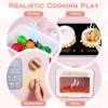 Costzon Kids Kitchen Playset, Toddler Interactive Pretend Play Toy w/Oven, Stove, Sink, Faucet, Storage Space, Cooking Accessories, Wooden Play Kitchen for Kids 3+, Gift for Boys & Girls, Pink view 2