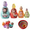 DAGLLGEW Russian Dolls for Kids, 8PCS Stackable Nesting Dolls for Toddlers, Wooden Cute Russian Nesting, Educational Cartoon Matryoshka Doll for Boys Girls Gifts (Random Color) view 3