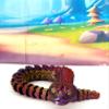 3D Printed Rattle Snake,10" Articulated Fidget ADHD Articulated Snake Toy, Red Purple Gold Animal Toy, 3D Printed in USA - ARS001-RPG view 2