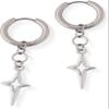Star Spike Hoop Cosplay Earrings Unisex Silver view 1
