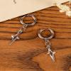 Star Spike Hoop Cosplay Earrings Unisex Silver view 2