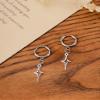 Star Spike Hoop Cosplay Earrings Unisex Silver view 3