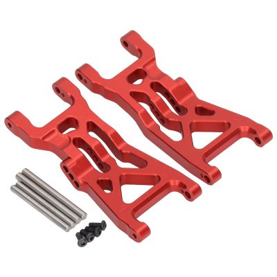 2Pcs RC Front Lower Suspension Arm Aluminum Alloy, Replacement for LOSI 1/10 22S 2WD No Prep Drag Car, Durable RC Car Suspension Arms with Screws and Aluminum Columns, Upgrade (Red)