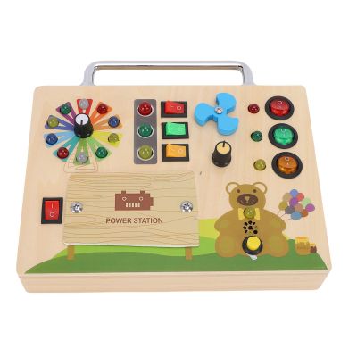 Alomejor Sensory Toys for Kids, Busy Game Board for Toddlers Learning Toy with LED and Traffic Light Tool Sensory Activities, Early Development Travel