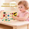 Alomejor Sensory Toys for Kids, Busy Game Board for Toddlers Learning Toy with LED and Traffic Light Tool Sensory Activities, Early Development Travel view 4