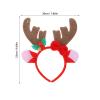 Beaupretty 2Pcs Christmas Reindeer Antlers Hairband with Khaki and Crimson Antler Headbands Festive Party Favors Christmas Accessories for Adults view 2