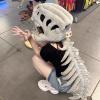 Koconh Spinosaurus Plush Dino Outfit, Spinosaurus Costume for Kids, Dinosaur Skeleton Plush Costume for Christmas (Purple,Child(29inch)) view 4
