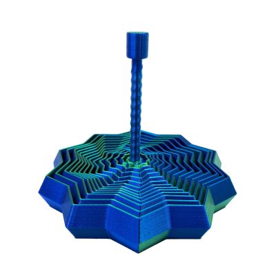 3D Printed Expanded Sensory Fidget Star, Stress Anxiety Relief Expanded Star Sensory Toy with Handle Whirling Spiral Expandable Star Decompression Toy B