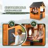 JOYMOR Kids Wooden Lemonade Stand Outdoor Playhouse for Ages 3-8, Pretend Play BBQ with 50 Accessories, Lemon Sign Banner & Split Door for Kids Outdoor Backyard Imaginative Play (Light Brown) view 3