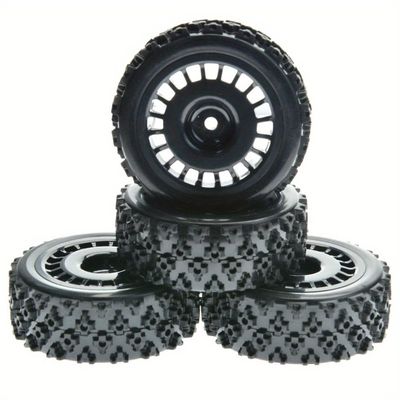 12mm Hex Rally Tires RC Racing On Road Tyre Wheel for Tam-iya TT01 TT02 XV01 TA06 HPI WR8 HSP 1/10 1/12 1/14 RC Car Accessories(Black)
