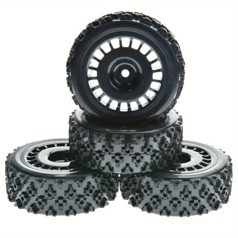12mm Hex Rally Tires RC Racing On Road Tyre Wheel for Tam-iya TT01 TT02 XV01 TA06 HPI WR8 HSP 1/10 1/12 1/14 RC Car Accessories(Black)