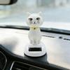 DEAELF Cat Solar Powered Decoration, Cute Swing Animal Dancing Dolls Car Dashboard Ornament, Solar Shaking Cat Toy Desktop Decoration for Vehicle Home Office (OpenEyes) view 1
