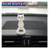DEAELF Cat Solar Powered Decoration, Cute Swing Animal Dancing Dolls Car Dashboard Ornament, Solar Shaking Cat Toy Desktop Decoration for Vehicle Home Office (OpenEyes) view 3