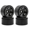 4pcs 2.2 Inch Metal Wheel Hub Tires Compatible with 1/8 1/10 Scale Crawler RC Car Upgrade Parts Traction Yk4082 Off Road Vehicle Accessories(Black) view 1