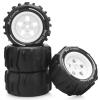 1/18 RC Wheels and Tires, daitoku 12mm Hex Hub RC Car Beach Tires for ARRMA1/18 Granite GROM - White view 1