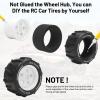 1/18 RC Wheels and Tires, daitoku 12mm Hex Hub RC Car Beach Tires for ARRMA1/18 Granite GROM - White view 2