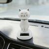 DEAELF Cat Solar Powered Decoration, Cute Swing Animal Dancing Dolls Car Dashboard Ornament, Solar Shaking Cat Toy Desktop Decoration for Vehicle Home Office (NarrowEyes) view 1