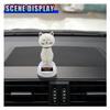 DEAELF Cat Solar Powered Decoration, Cute Swing Animal Dancing Dolls Car Dashboard Ornament, Solar Shaking Cat Toy Desktop Decoration for Vehicle Home Office (NarrowEyes) view 3