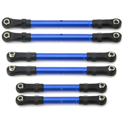 Compatible with Traxxas for Hoss for Slash for Rustler 4WD RC Car Upgrade Parts Adjustable Front Rear Pull Rod Link Tie Rod RC Assortment(Blue)