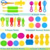 iShyan Dough Tools Play for Kids,33 PCS Dough Tool Set Includes Rolling Pins,Safety Scissors,Extruder,Kitchen Creative Tools and Molds view 3