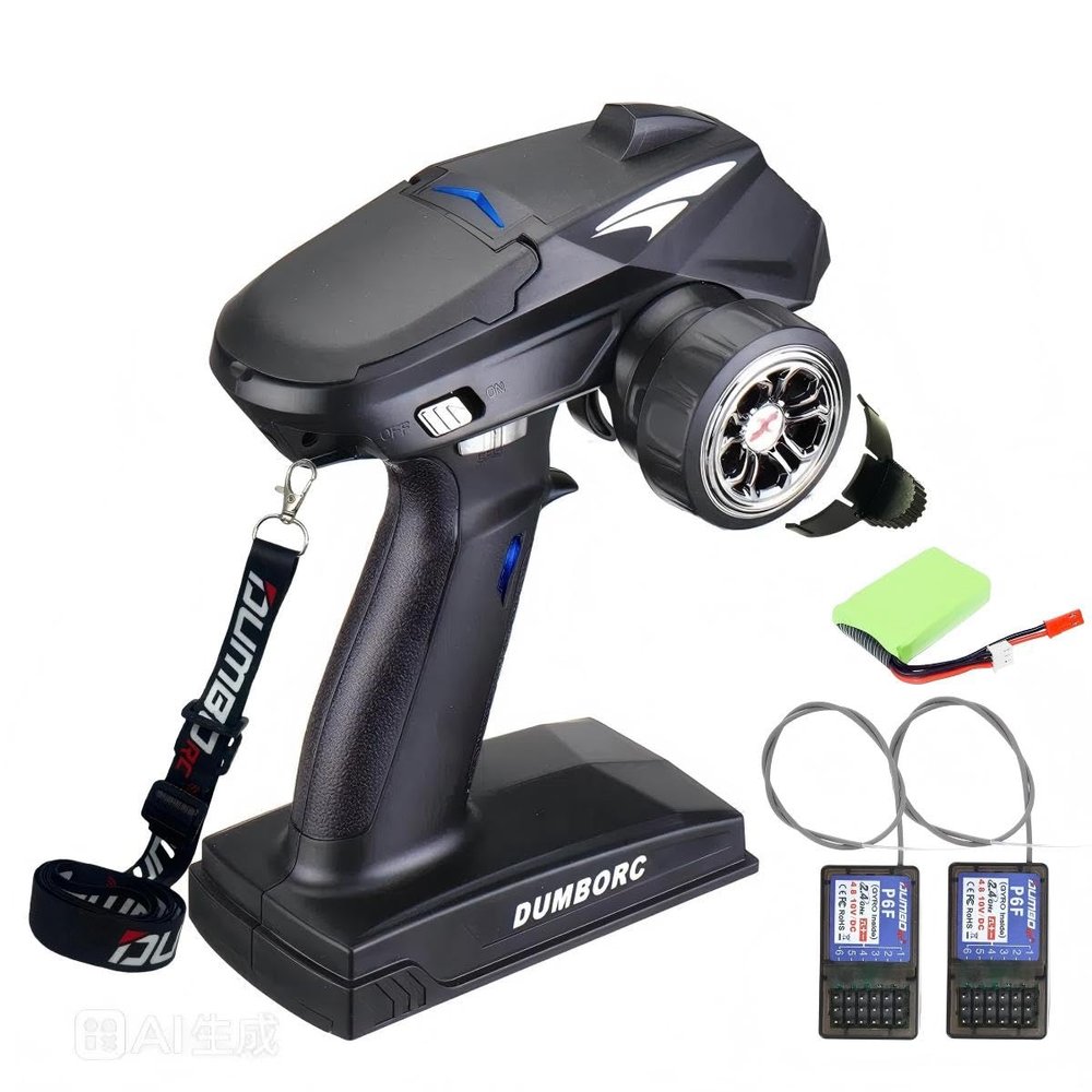 Dumborc X4 Rc Remote Transmitter with P6F Receiver 2.4Ghz 4 Channle RC Radio Control with 2 Receivers for Remote Vehicle Cars Boats Tanks Models