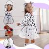 101 Dalmatian Costumes Kids, Girls Shirt Tutu Outfit Ears Headband Socks Accessories for 101st Day Of School (Toddler) view 3