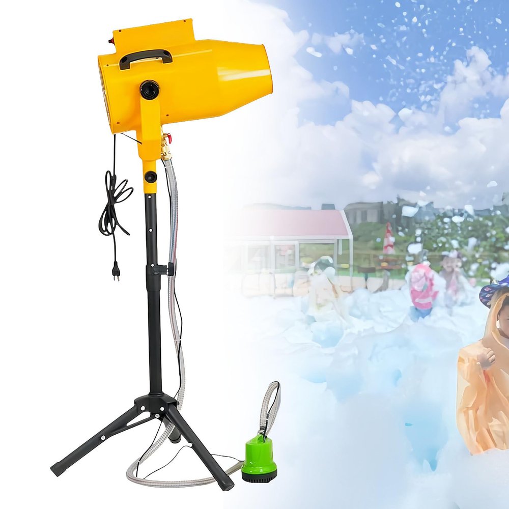 Glowdora Foam Machine for Party, 1000w High Power Foam Cannon Bubble Machine, Outdoor Summer Pool Party Water Toys for Adults & Kids, Birthdays Celebrations and Backyard Events Yellow