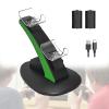 Zowdrix Fast Dual Charging Station Controllers, Includes 2 x High-Capacity Batteries with LED Indicator & Overcharge Protection Black view 1