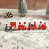 Christmas Decorations Wooden Four Section Train DIY Scenery view 2