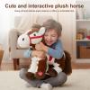 2Pcs Spotted Electric Plush Horse, Interactive Soft Adorable Pony with Joyful Neighing Sound Cute Plushie Red Saddle Green Jingle Bell Walking Wagging Head Tail Stuffed Pet Christmas Birthday Gifts view 3