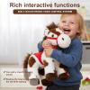 2Pcs Spotted Electric Plush Horse, Interactive Soft Adorable Pony with Joyful Neighing Sound Cute Plushie Red Saddle Green Jingle Bell Walking Wagging Head Tail Stuffed Pet Christmas Birthday Gifts view 4