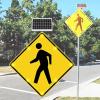 24" Solar LED Pedestrian Crossing Sign, Reflective Aluminum Stop Sign, Rust-Proof Traffic Warning, High Brightness, Energy Efficient, Durable for Safety view 3