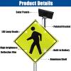 24" Solar LED Pedestrian Crossing Sign, Reflective Aluminum Stop Sign, Rust-Proof Traffic Warning, High Brightness, Energy Efficient, Durable for Safety view 4