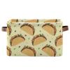 Tacos Vegetables Yellow Pattern Rectangular Storage Bin Basket with Handles - Laundry Hamper Nursery Storage Storage Baskets view 1