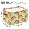 Tacos Vegetables Yellow Pattern Rectangular Storage Bin Basket with Handles - Laundry Hamper Nursery Storage Storage Baskets view 3