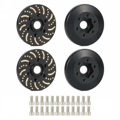 6MM 9MM 12MM 15MM 18.5MM 22MM Brass Wheel Hub Hex Adapter Disc Weights Compatible with 1.9 2.2 Beadlock Wheels for RC Crawler Vehicles(Black 4PCS 6MM)