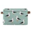 Seagulls Birds Teal Pattern Rectangular Storage Bin Basket with Handles - Nursery Storage Laundry Hamper Storage Baskets view 1