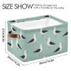 Seagulls Birds Teal Pattern Rectangular Storage Bin Basket with Handles - Nursery Storage Laundry Hamper Storage Baskets view 3