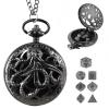 Banloga D&D Dice Set,7PCS Metal Dice for Dungeons and Dragons,Mini Dice Set with Pocket Watch Case,Role Playing Board Games Accessories (Octopus, Black)